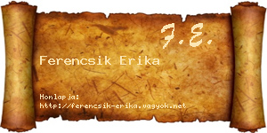 Ferencsik Erika névjegykártya